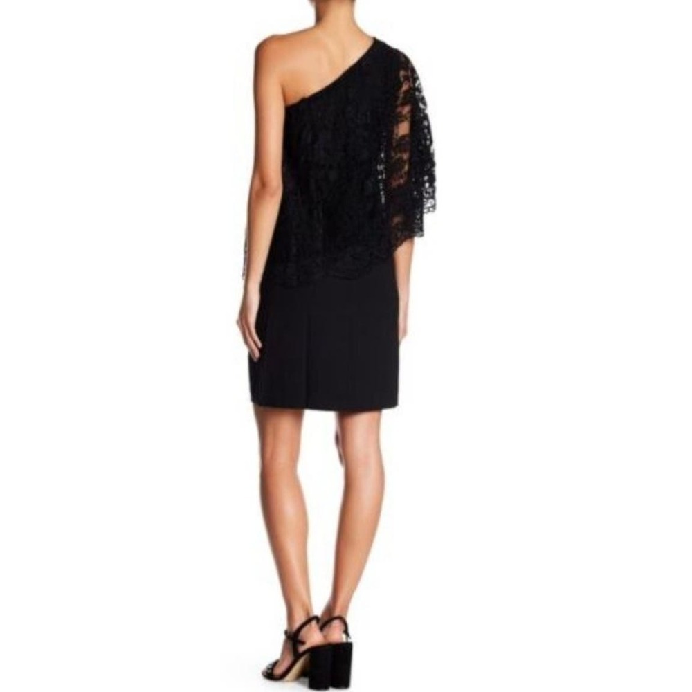 Nanette Lepore Eastern Opulence‎ One Shoulder Lace Overlay Dress Black Size 4 - Picture 2 of 6